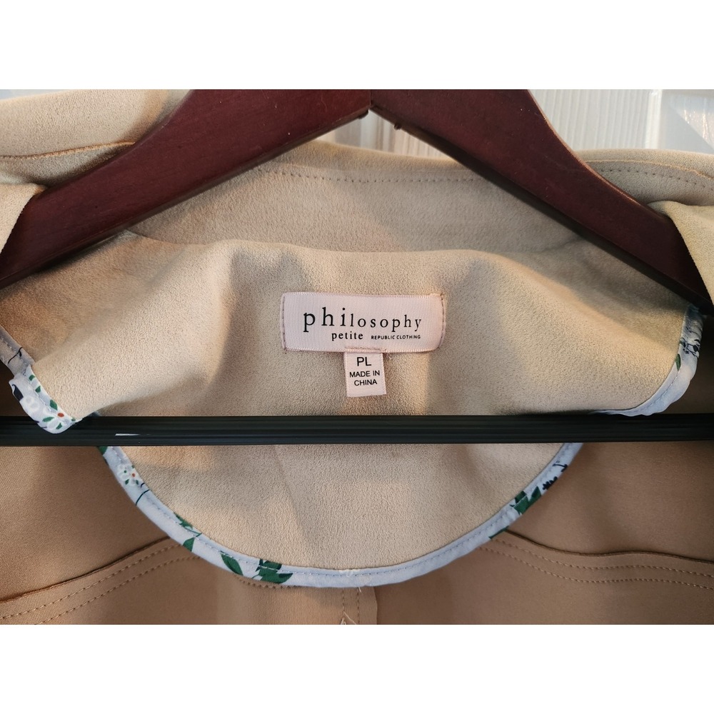 Philosophy Women's Dress Jacket Cream Faux Leather Large - Picture 2 of 6
